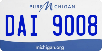 MI license plate DAI9008