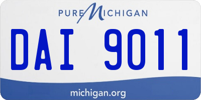 MI license plate DAI9011