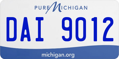MI license plate DAI9012