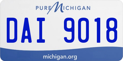 MI license plate DAI9018