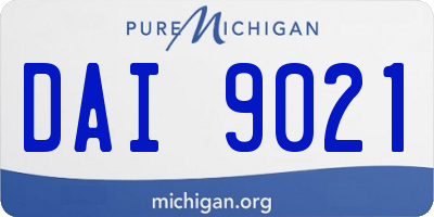 MI license plate DAI9021