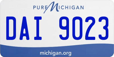 MI license plate DAI9023