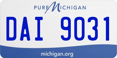 MI license plate DAI9031
