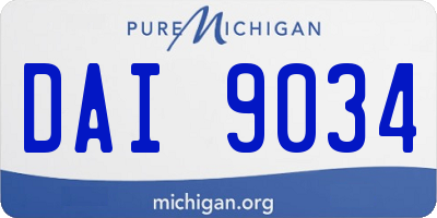 MI license plate DAI9034