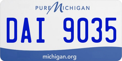 MI license plate DAI9035