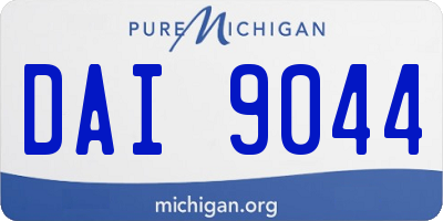 MI license plate DAI9044