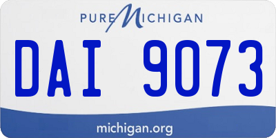 MI license plate DAI9073