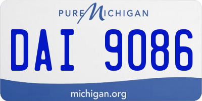 MI license plate DAI9086