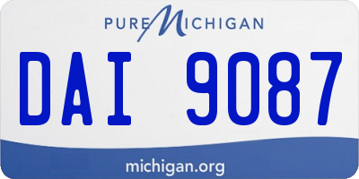 MI license plate DAI9087