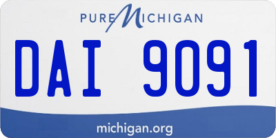 MI license plate DAI9091