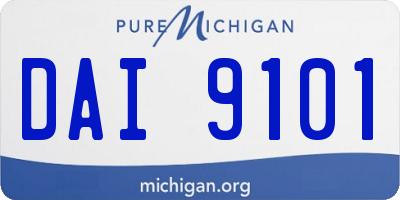 MI license plate DAI9101