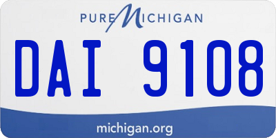 MI license plate DAI9108