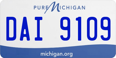 MI license plate DAI9109