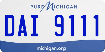 MI license plate DAI9111
