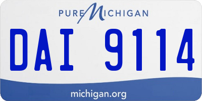 MI license plate DAI9114