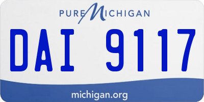 MI license plate DAI9117