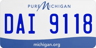 MI license plate DAI9118
