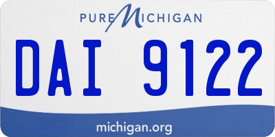 MI license plate DAI9122
