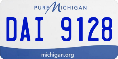 MI license plate DAI9128