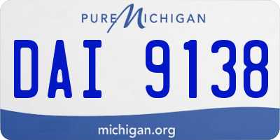 MI license plate DAI9138
