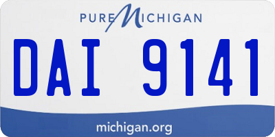 MI license plate DAI9141