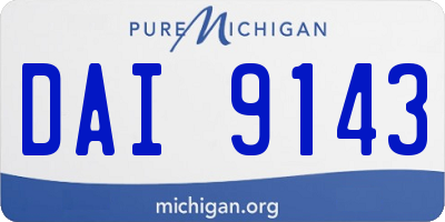 MI license plate DAI9143