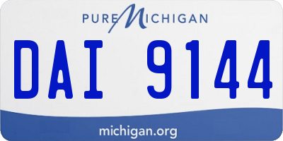 MI license plate DAI9144