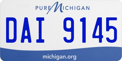 MI license plate DAI9145