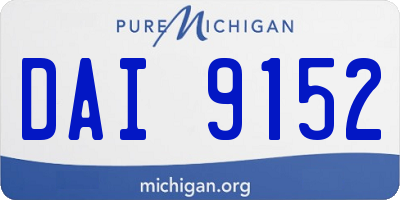 MI license plate DAI9152