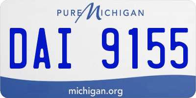 MI license plate DAI9155