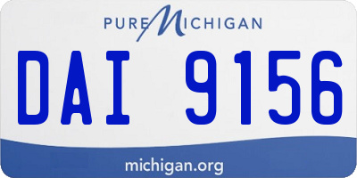 MI license plate DAI9156