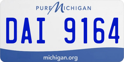 MI license plate DAI9164