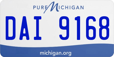 MI license plate DAI9168