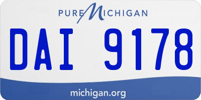 MI license plate DAI9178