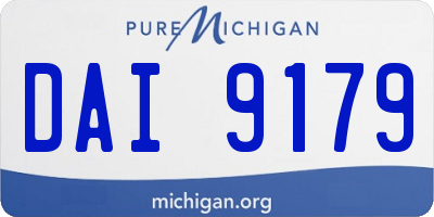 MI license plate DAI9179