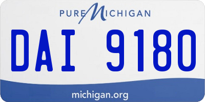 MI license plate DAI9180