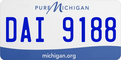 MI license plate DAI9188