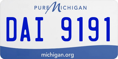 MI license plate DAI9191