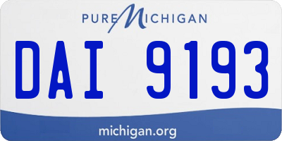 MI license plate DAI9193