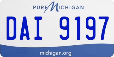 MI license plate DAI9197