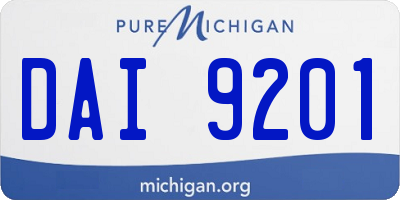 MI license plate DAI9201