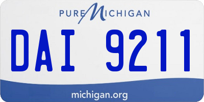 MI license plate DAI9211