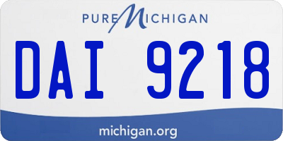 MI license plate DAI9218