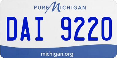 MI license plate DAI9220
