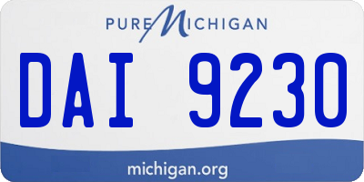 MI license plate DAI9230