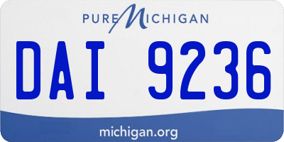 MI license plate DAI9236
