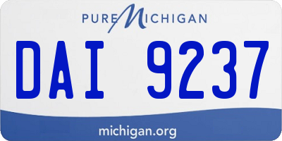 MI license plate DAI9237