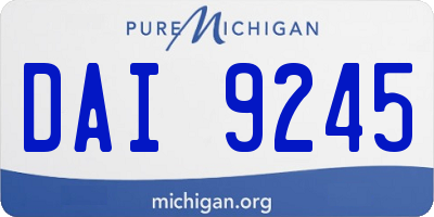 MI license plate DAI9245