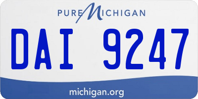 MI license plate DAI9247