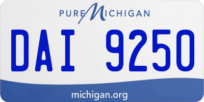MI license plate DAI9250